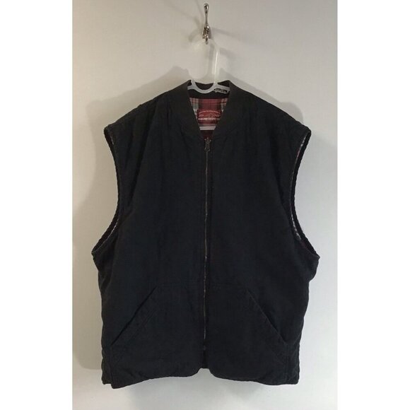 Vtg 90's XL Marlboro Country Store Quilted Vest ReversibleFlannel ❤️